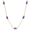 Mimi & Max 2 1/2ct Tgw Citrine And 1/4ct Tw Diamond Station Necklace In 14k Yellow Gold