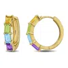 Mimi & Max 2 1/2ct Tgw Multi-gem Hoop Earrings In Yellow Plated Sterling Silver In Gold