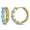Mimi & Max 2 1/2ct Tgw Multi-gem Hoop Earrings In Yellow Plated Sterling Silver In Gold