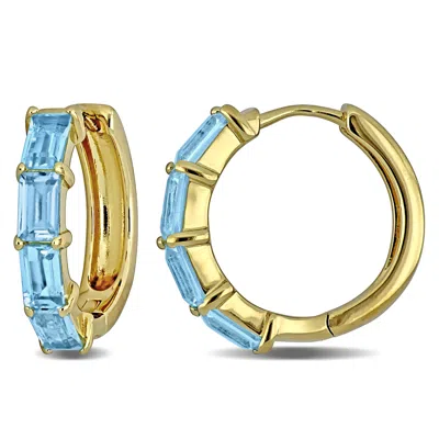 Mimi & Max 2 1/2ct Tgw Multi-gem Hoop Earrings In Yellow Plated Sterling Silver In Gold