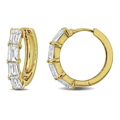 Mimi & Max 2 1/2ct Tgw Multi-gem Hoop Earrings In Yellow Plated Sterling Silver In Gold