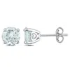 Mimi & Max 2 1/3ct Tgw Aquamarine Solitaire Stud Earrings In Sterling Silver In Blue