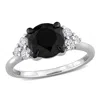 Mimi & Max 2 1/3ct Tw Black And White Diamond Cluster Ring In 14k White Gold