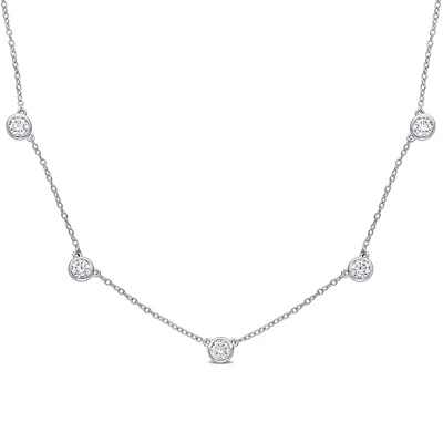 Mimi & Max 2 1/4 Ct Dew Created Moissanite Yard Necklace In Sterling Silver In White