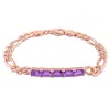 Mimi & Max 2 1/4 Ct Tgw Amethyst Birthstone Link Bracelet In Rose Plated Sterling Silver In Pink