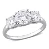 Mimi & Max 2 1/4ct Dew Created Moissanite Three-stone Engagement Ring In Sterling Silver In White