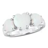 Mimi & Max 2 1/5 Ct Tgw Opal 3-stone Heart Ring In Sterling Silver