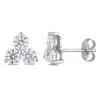 Mimi & Max 2 1/6 Ct Dew Created Moissanite Three-stone Stud Earrings In Sterling Silver In White