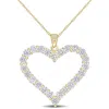 Mimi & Max 2 2/5 Ct Dew Created Moissanite Heart Pendant With Chain In Yellow Plated Sterling Silver In Yellow