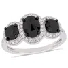 Mimi & Max 2 2/5ct Tw Black And White Diamond Ring Sterling Silver In Black