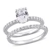 Mimi & Max 2 3/4 Ct Tgw Oval Cut Created White Sapphire Engagement Ring And Matching Eternity Ring 2pc Set In 1 In White