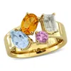 Mimi & Max 2 3/5ct T. G.w Multi-gem 4-stone Ring In Yellow Plated Sterling Silver