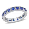 Mimi & Max 2 3/8ct Tgw Blue Cubic Zirconia Eternity Ring Sterling Silver In Blue