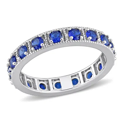 Mimi & Max 2 3/8ct Tgw Blue Cubic Zirconia Eternity Ring Sterling Silver