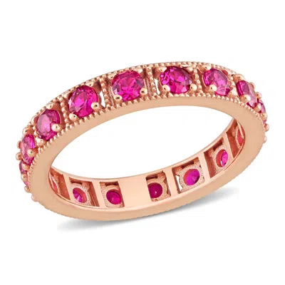 Mimi & Max 2 3/8ct Tgw Pink Cubic Zirconia Eternity Ring Rose Silver