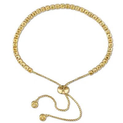 Mimi & Max 2 4/5 Ct Tgw Citrine Tassel Bolo Bracelet In Yellow Plated Sterling Silver