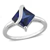 Mimi & Max 2 4/5 Ct Tgw Princess Cut Created Blue Sapphire Ring In Sterling Silver In White