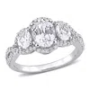 Mimi & Max 2 4/5ct Tgw Created White Sapphire 1/3ct Tw Diamond Ring 10k White Gold In White