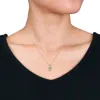 Mimi & Max 2 5/8ct Tgw Heart-cut Peridot Necklace And Ring Set Sterling Silver In Green