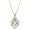 Mimi & Max 2 7/8 Ct Tgw Created White Sapphire Halo Heart Pendant With Chain In Yellow Plated Sterling Silver In Yellow