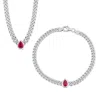 Mimi & Max 2-piece Set 2 1/3ct Tgw Created Ruby Jewelry Set Sterling Silver In Red