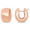 Mimi & Max 20.5mm Wide Polished Huggie Earrings In 14k Rose Gold In Gold