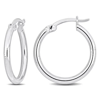 Mimi & Max 20x2mm Hoop Earrings In Sterling Silver