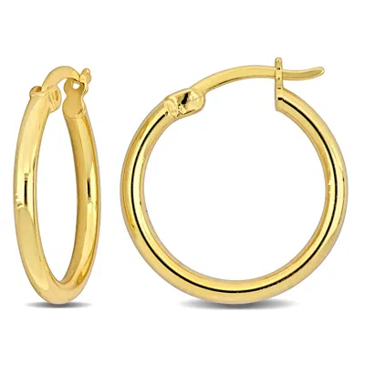 Mimi & Max 20x2mm Round Hoop Earrings In Yellow Plated Silver