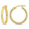 Mimi & Max 20x2mm Round Hoop Earrings In Yellow Plated Silver In Gold