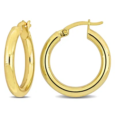 Mimi & Max 20x3mm Round Hoop Earrings In Yellow Plated Silver