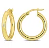 Mimi & Max 20x3mm Round Hoop Earrings In Yellow Plated Silver In Gold