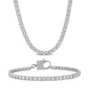 Mimi & Max 21 1/6ct Tgw Cubic Zirconia Tennis Bracelet And Necklace 2 -piece Set Sterling Silver In White