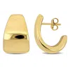 Mimi & Max 21 Mm Semi-hoop Earrings In Yellow Plated Sterling Silver In Yellow
