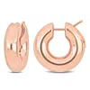 Mimi & Max 21mm Polished Hollow Hoop Earrings In 14k Rose Gold In Gold