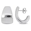 Mimi & Max 21mm Semi-hoop Earrings In Sterling Silver In Silver