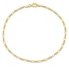 Mimi & Max 2.2mm Figaro Chain Anklet In Yellow Silver - 9 In In Yellow