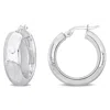 Mimi & Max 22mm Huggie Hoop Earrings In 10k White Gold In Silver