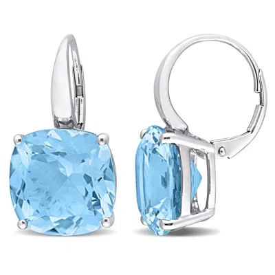 Mimi & Max 23 1/3ct Tgw Sky Blue Topaz Leverback Earrings In 14k White Gold