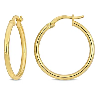 Mimi & Max 23x2mm Round Hoop Earrings In Yellow Plated Silver In Gold