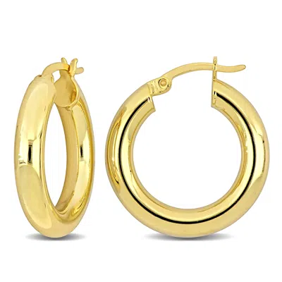 Mimi & Max 23x4mm Round Hoop Earrings In Yellow Silver In Gold