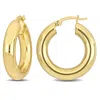 Mimi & Max 25x5mm Round Hoop Earrings In Yellow Plated Silver In Gold
