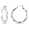 Mimi & Max 26x3mm Round Hoop Earrings In Sterling Silver In Silver