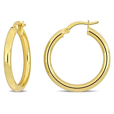 Mimi & Max 26x3mm Round Hoop Earrings In Yellow Plated Silver In Gold