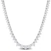 Mimi & Max 27 Ct Tgw Cubic Zirconia Tennis Necklace In Sterling Silver In White