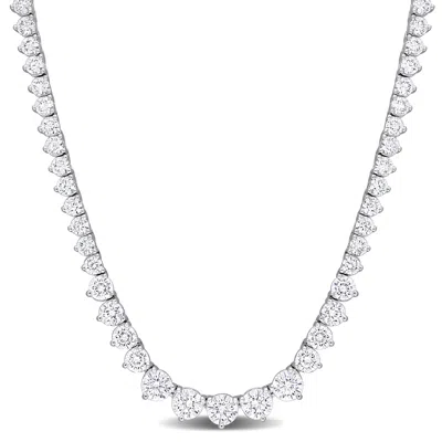 Mimi & Max 27 Ct Tgw Cubic Zirconia Tennis Necklace In Sterling Silver In White