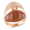 Mimi & Max 27ct Tgw Champagne And Coffee Simulated Cat Eye Ring Rose Silver In Brown
