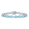 Mimi & Max 28 1/2ct Tgw Oval-cut Sky-blue Topaz Tennis Bracelet In Sterling Silver In Blue