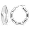 Mimi & Max 28x4mm Round Hoop Earrings In Sterling Silver In White
