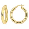 Mimi & Max 28x4mm Round Hoop Earrings In Yellow Silver In Yellow