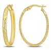 Mimi & Max 29mm Oval Textured Hoop Earrings In 10k Yellow Gold In Gold